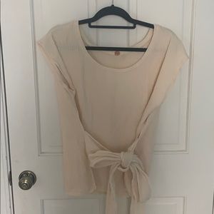 Free People Cream Wrap Top
